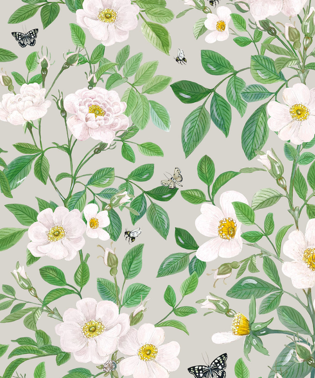 Rosa Wallpaper, Beige