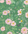 Rosa Wallpaper, Forest Green