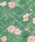 Treillage Wallpaper, Forest Green