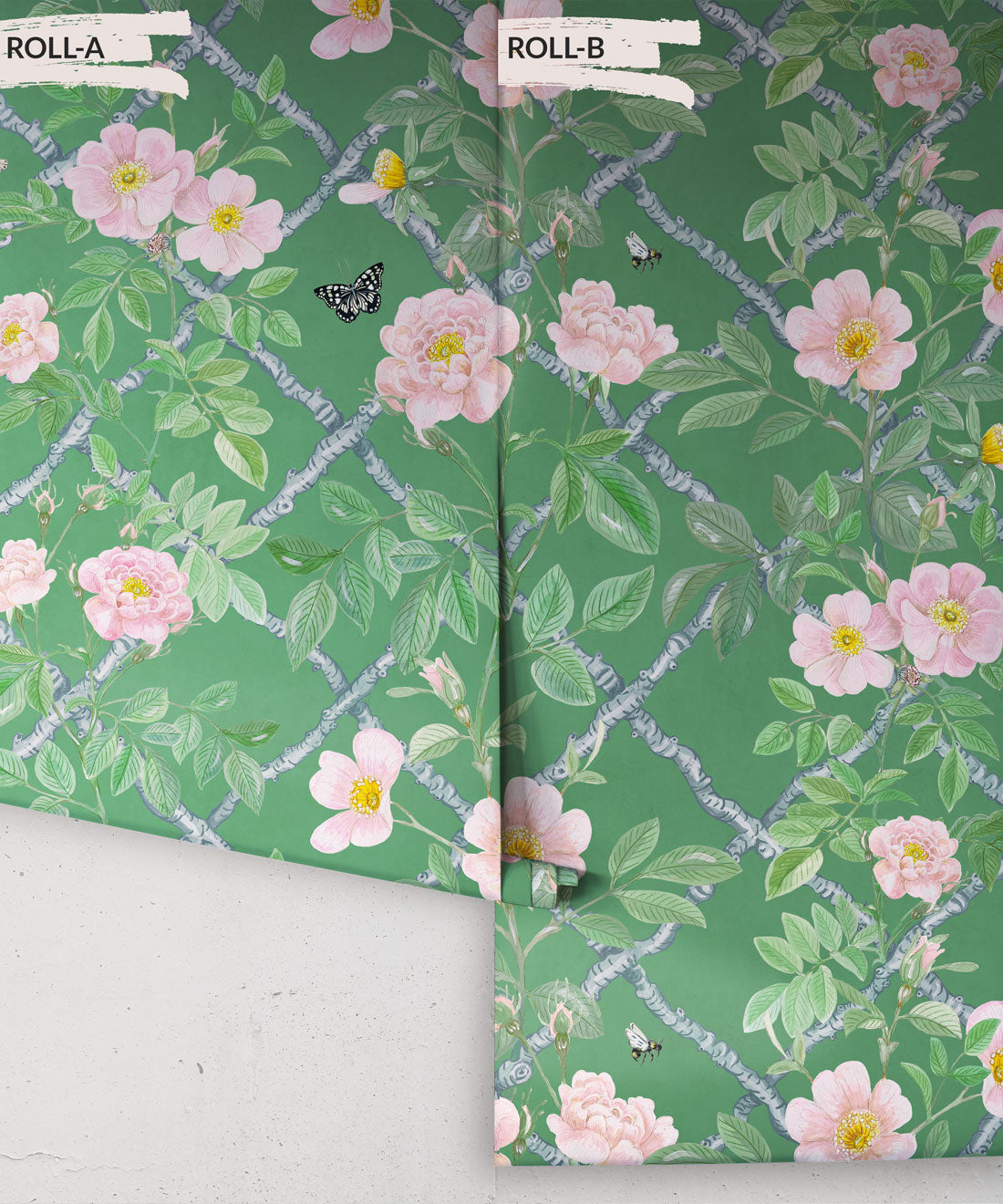 Treillage Wallpaper, Forest Green