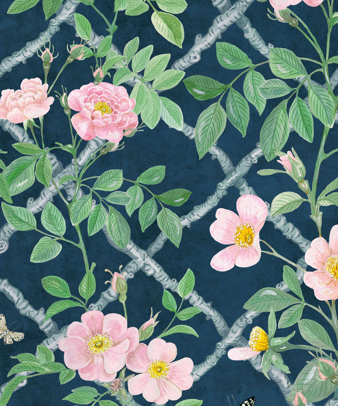 Treillage Wallpaper, Rose