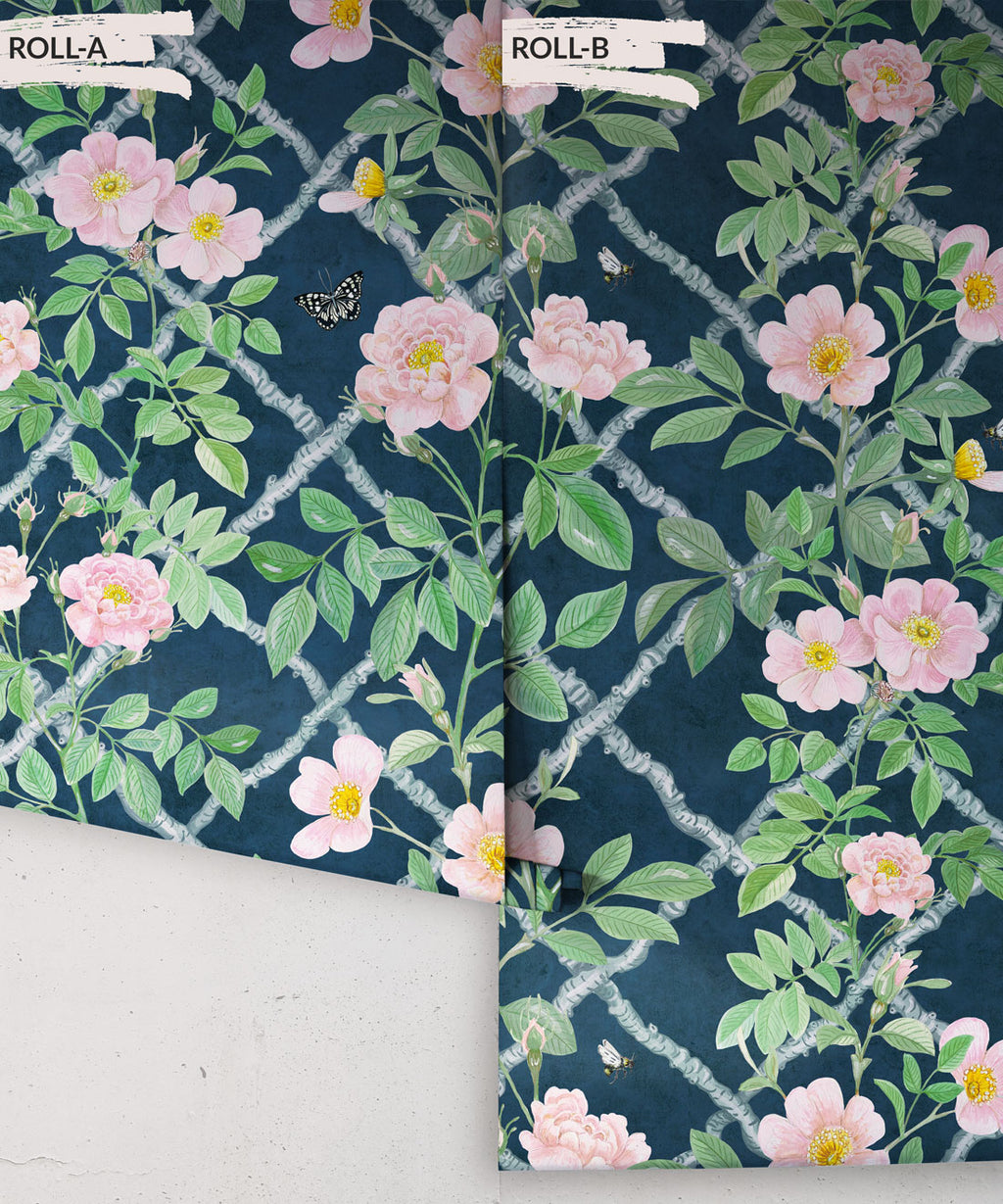 Treillage Wallpaper, Rose
