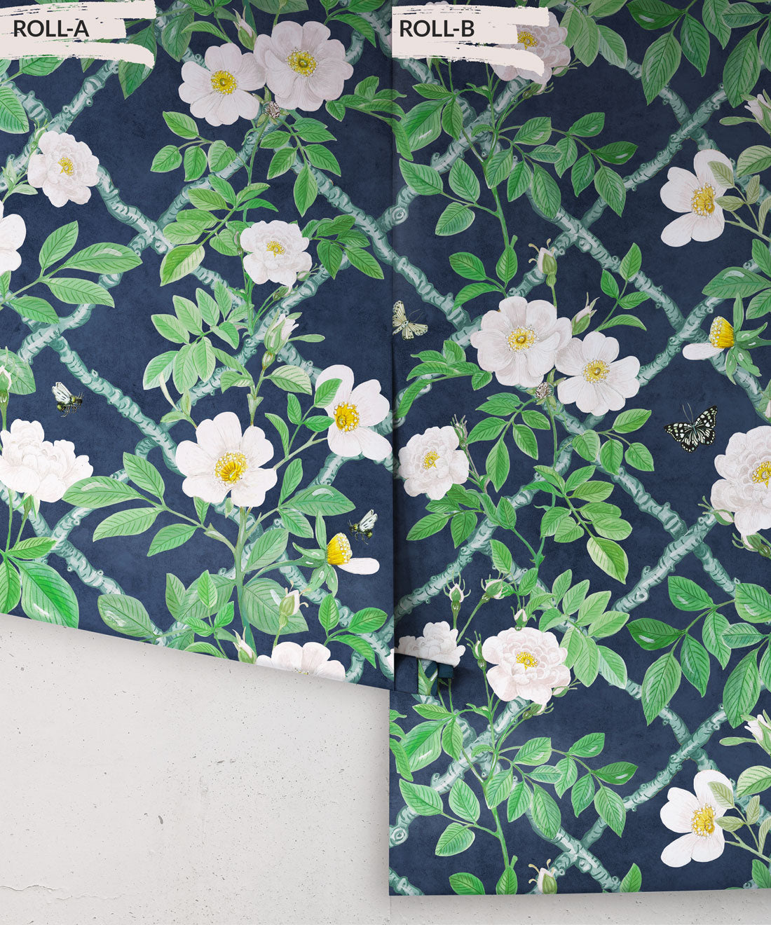 Treillage Wallpaper, Royal Blue