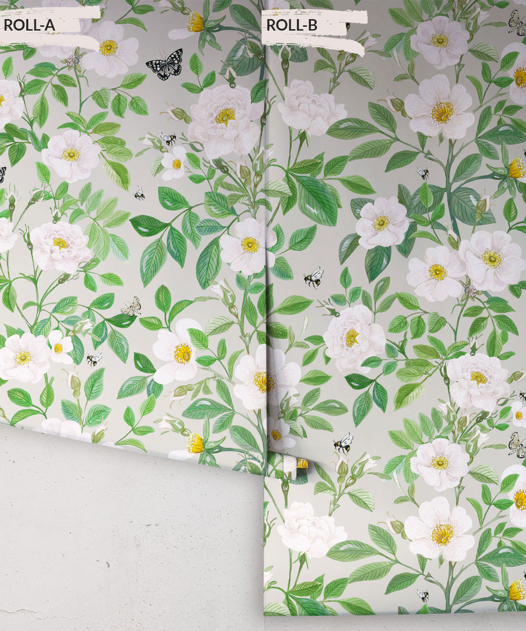 Rosa Wallpaper, Beige