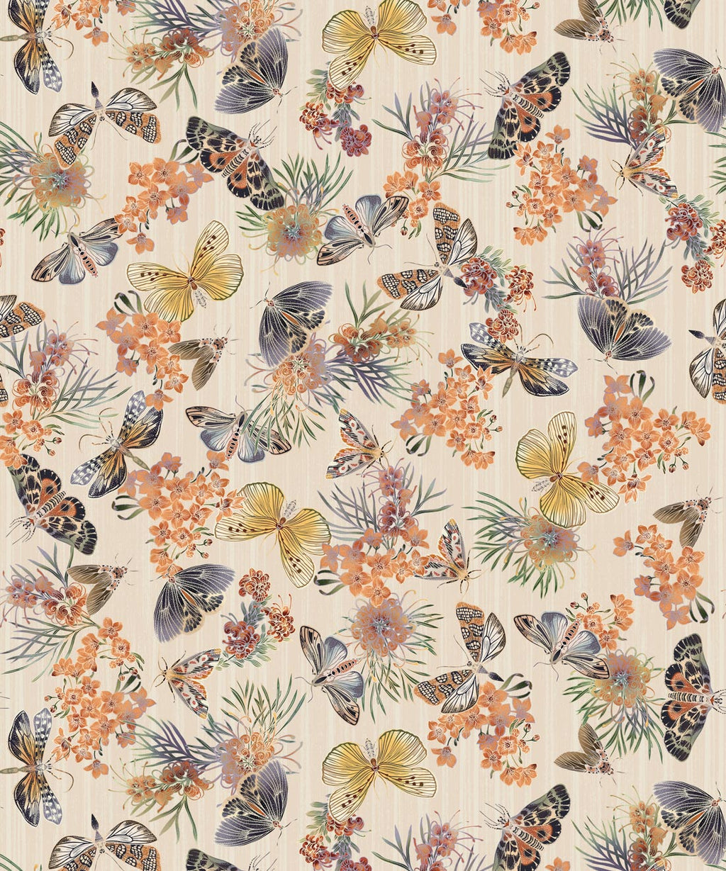 Moth Wallpaper, Ivory