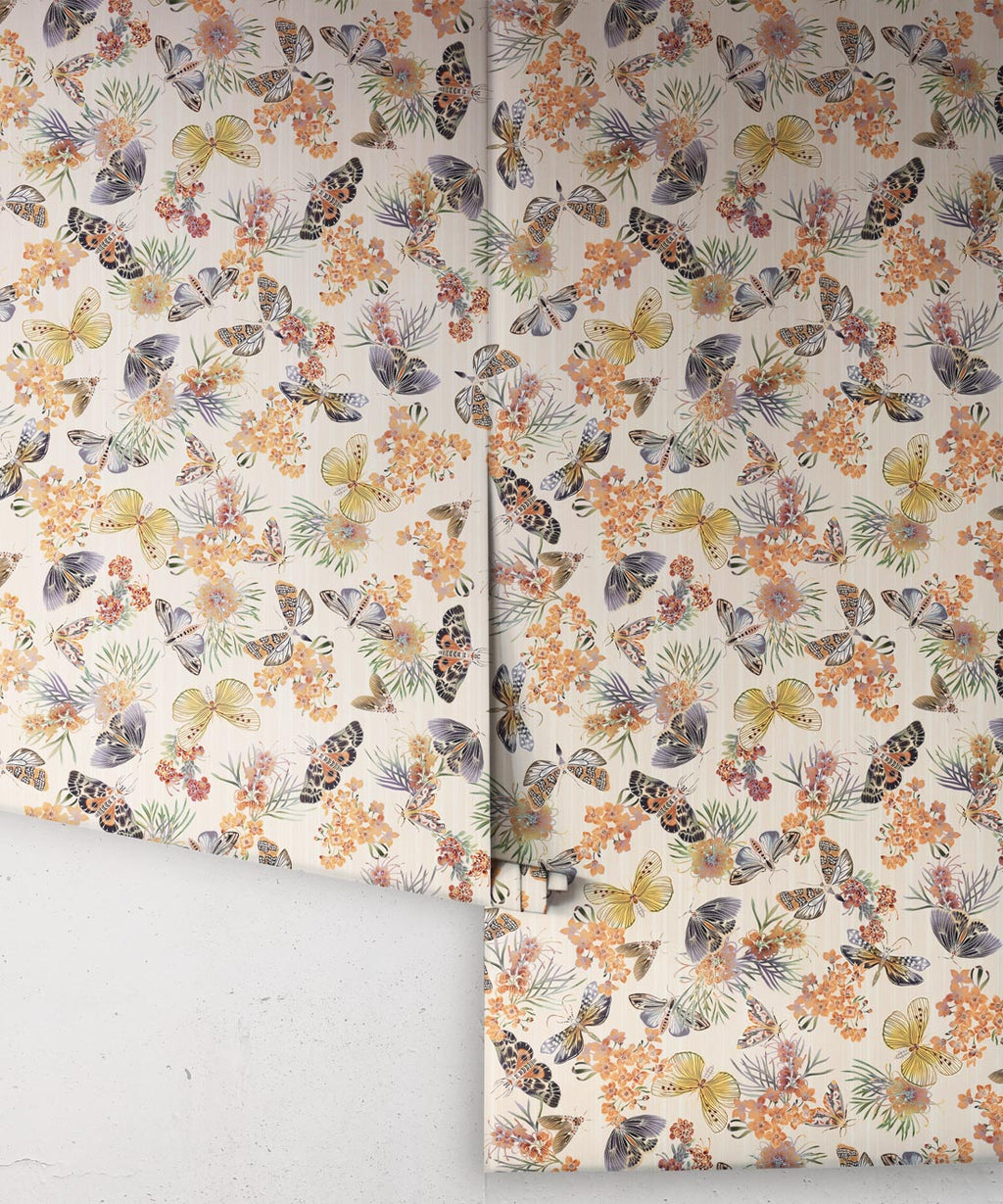 Moth Wallpaper, Ivory