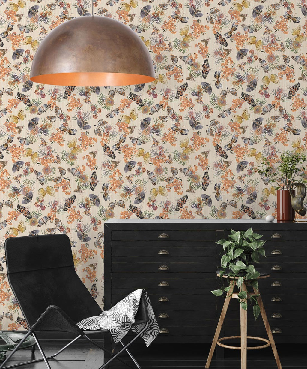 Moth Wallpaper, Ivory