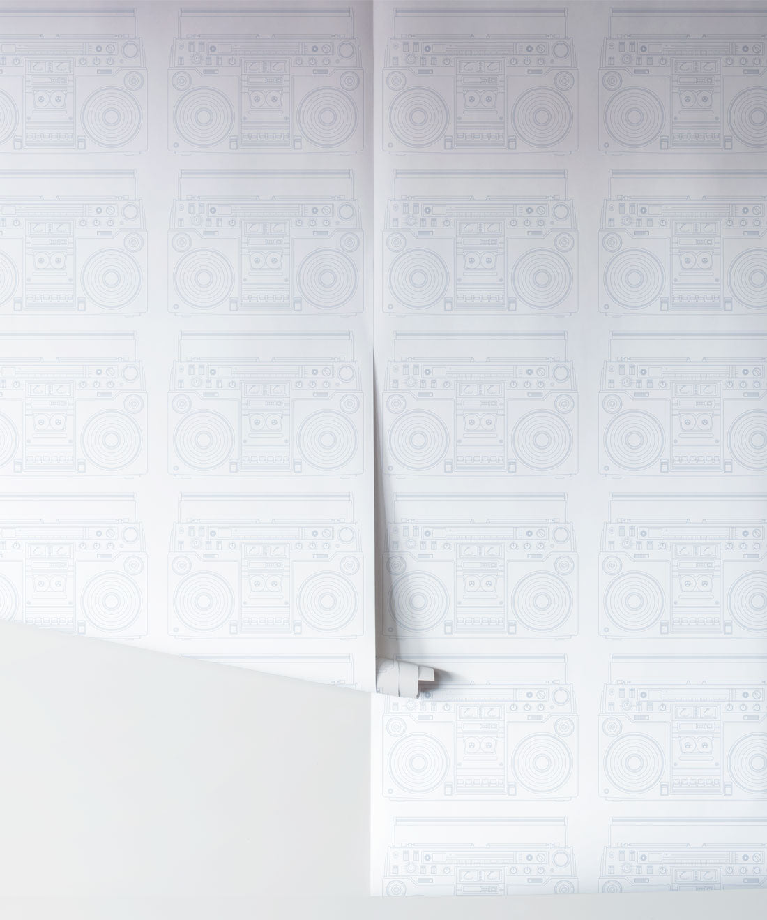 Boom Box Wallpaper, Pale Blue