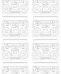 Boom Box Wallpaper, White