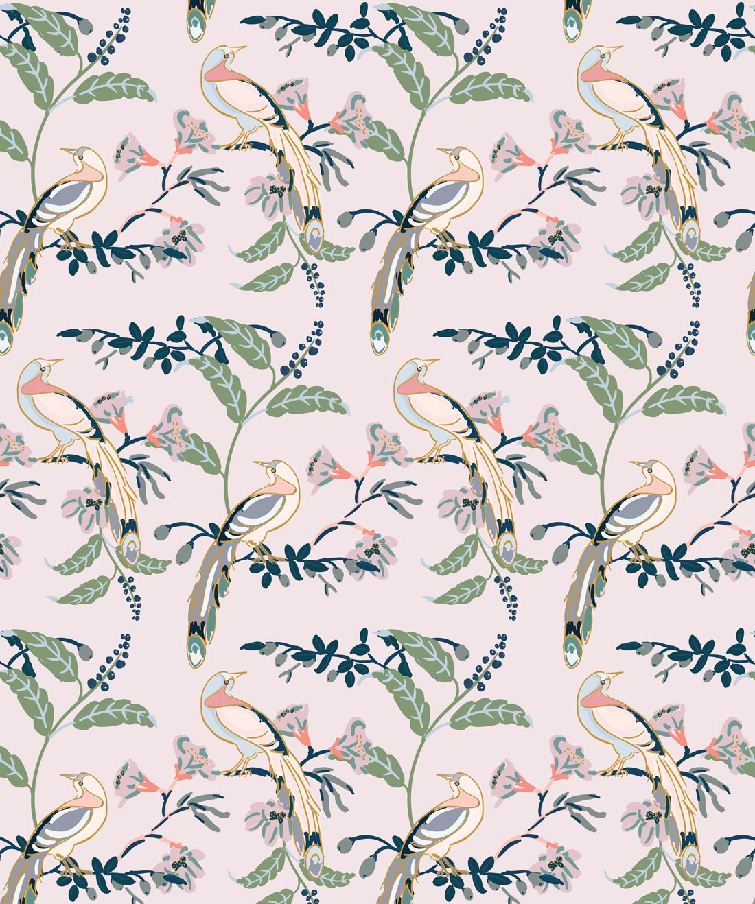 Birds Of Paradise Wallpaper, Pink Lady