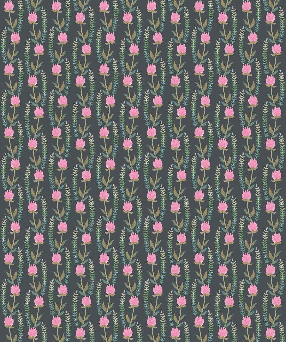 Clover Fields Wallpaper, Spring Pink