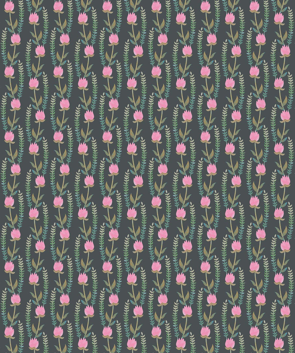 Clover Fields Wallpaper, Spring Pink