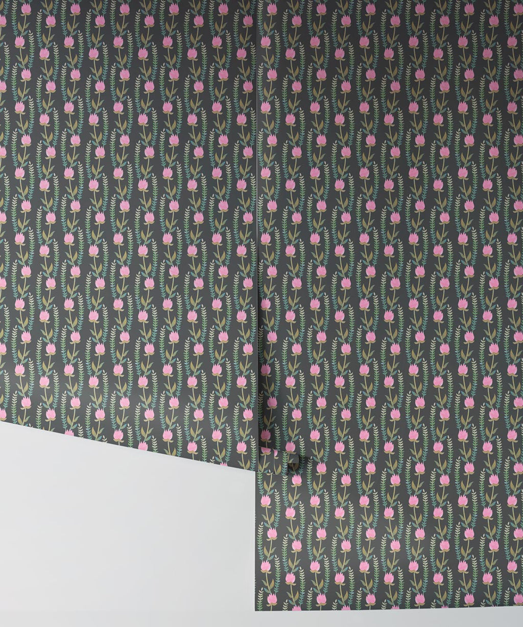 Clover Fields Wallpaper, Spring Pink