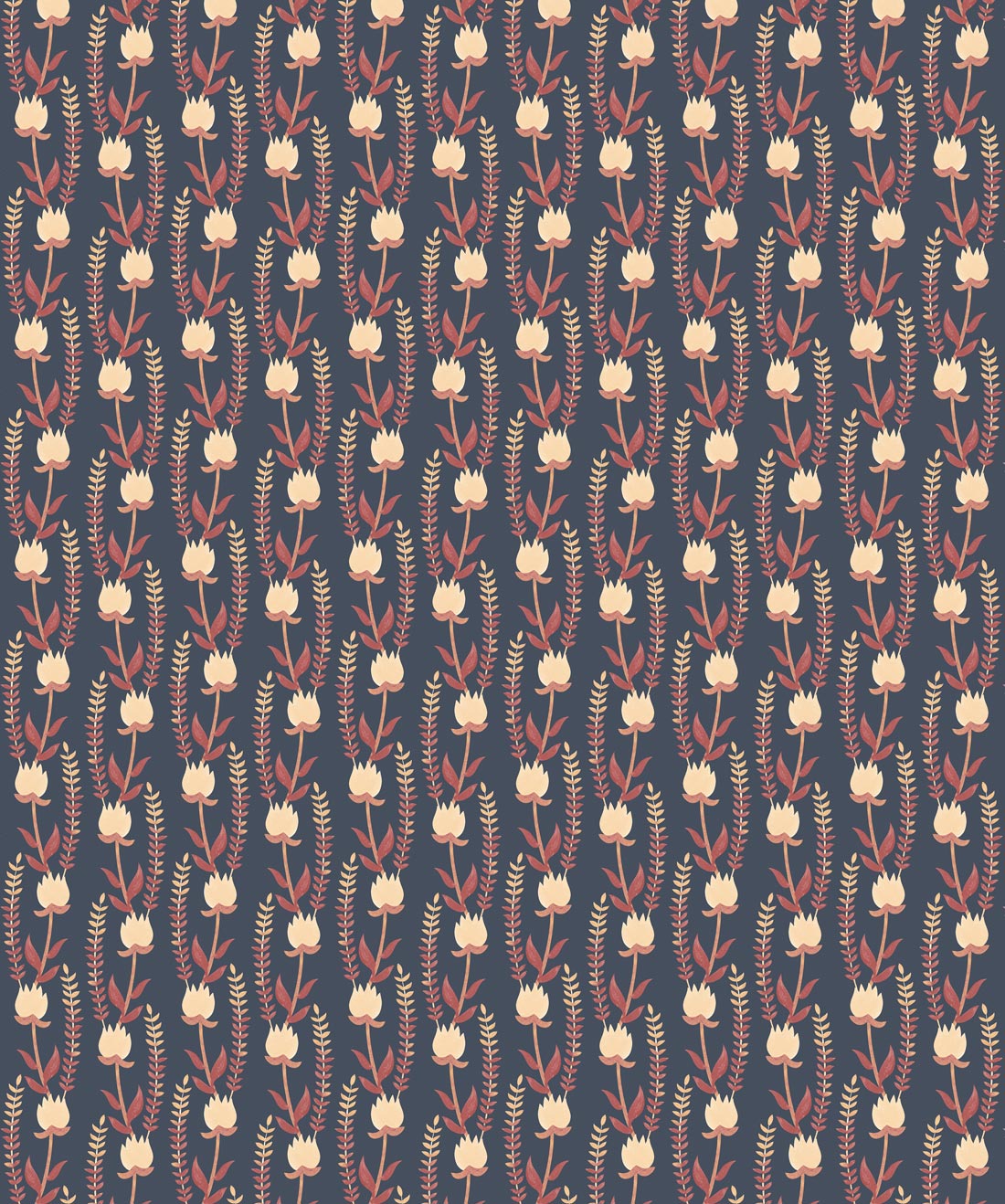 Clover Fields Wallpaper, Terracotta