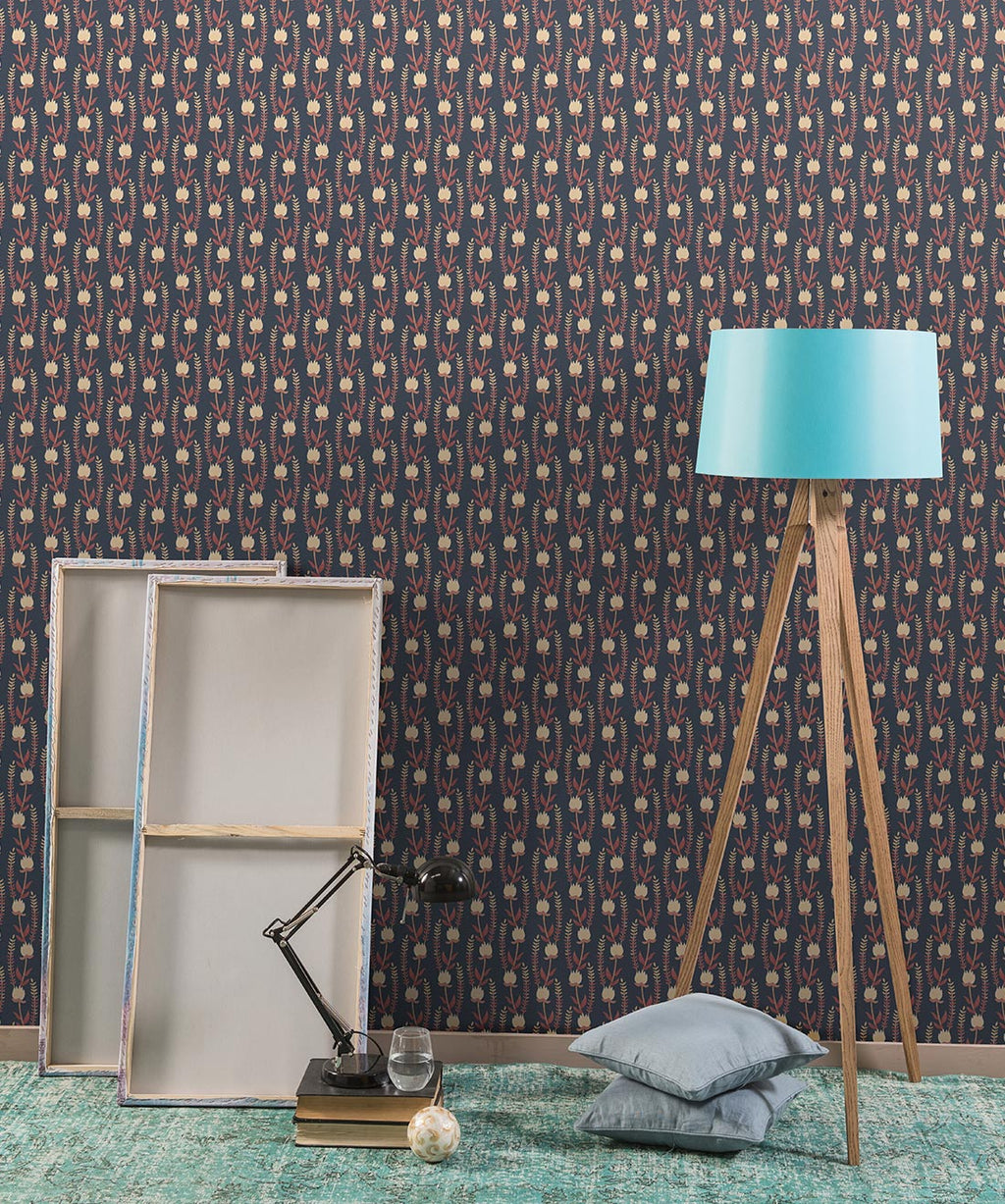 Clover Fields Wallpaper, Terracotta