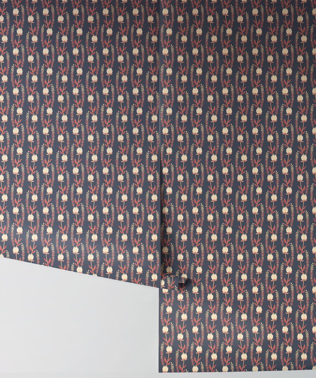 Clover Fields Wallpaper, Terracotta