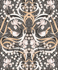 Bellbirds & Iris Wallpaper, Black Marble