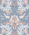 Bellbirds & Iris Wallpaper, Dusty Blue