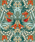Bellbirds & Iris Wallpaper, Emerald