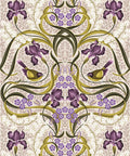 Bellbirds & Iris Wallpaper, French Lavender
