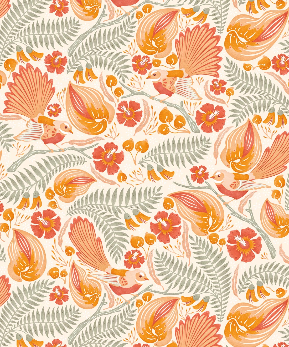 Fantails Wallpaper, Light