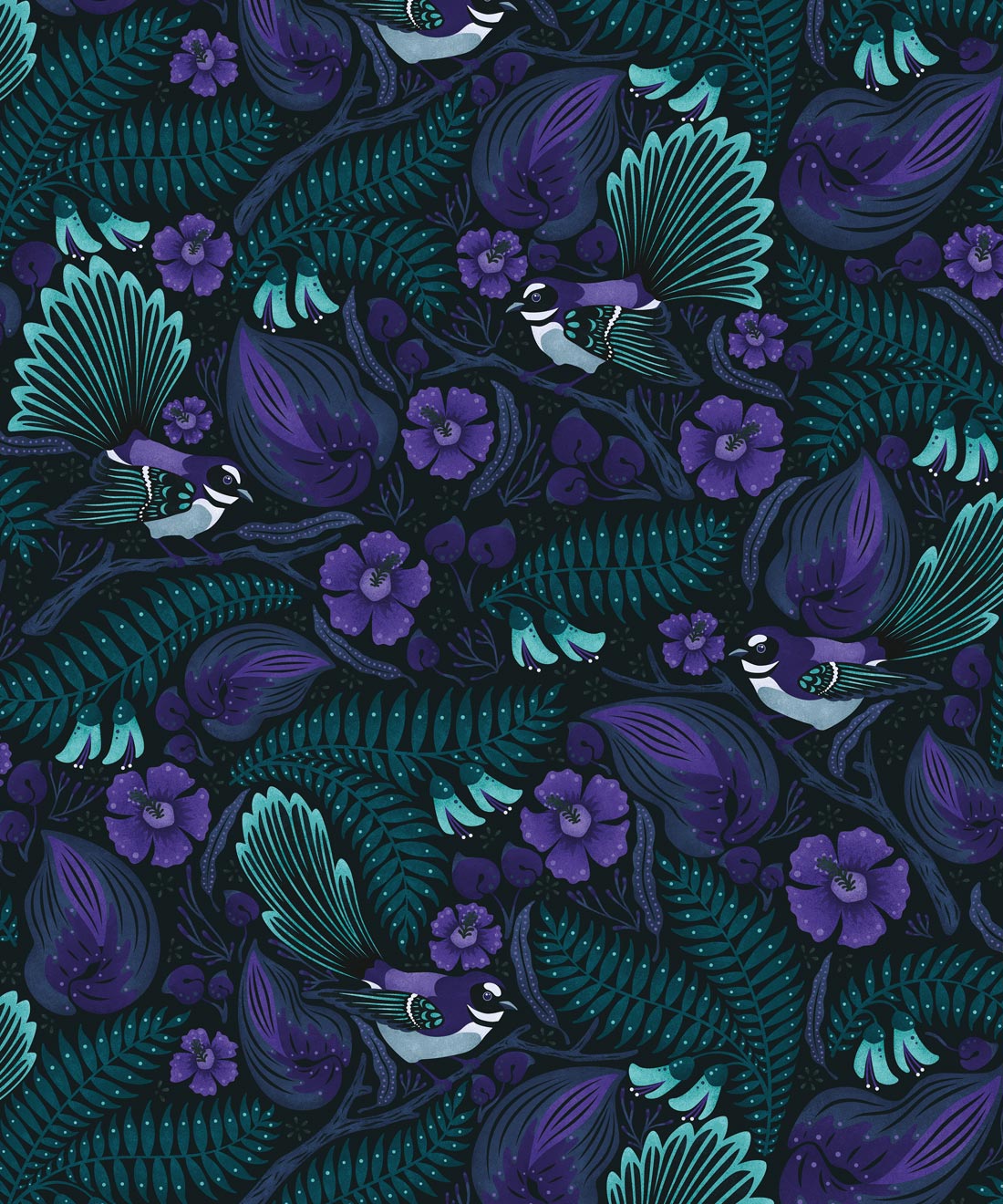 Fantails Wallpaper, Midnight