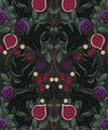 Figs & Strawberries Wallpaper, Forest Green