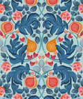 Figs & Strawberries Wallpaper, Powder Blue & Ochre