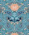 Huia & Chrysanthemum Wallpaper, Teal