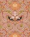 Huia & Chrysanthemum Wallpaper, Terracotta
