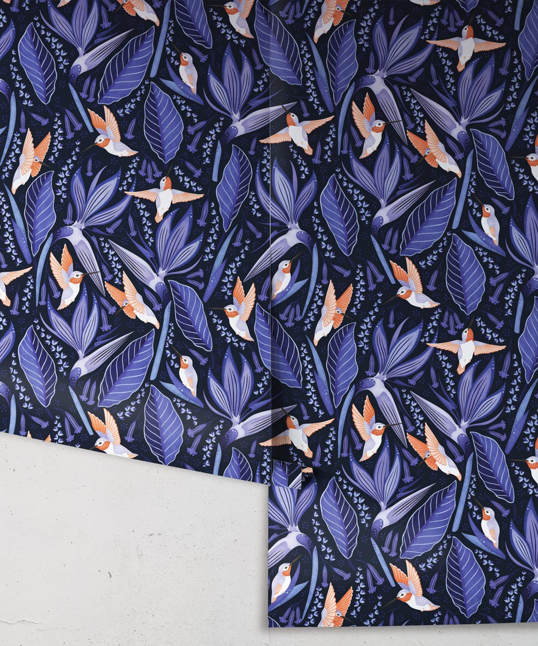 Hummingbirds Wallpaper, Blue