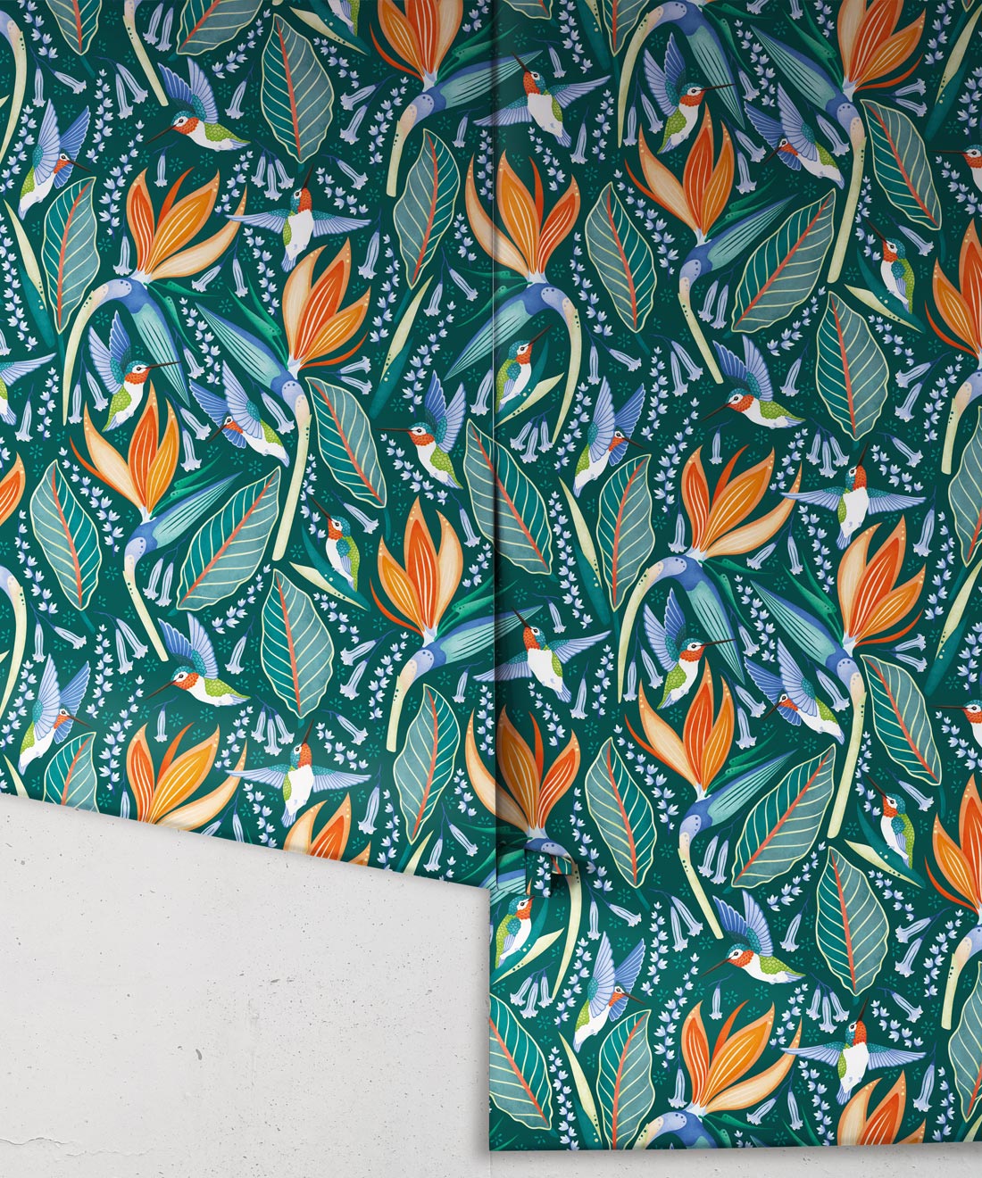 Hummingbirds Wallpaper, Green