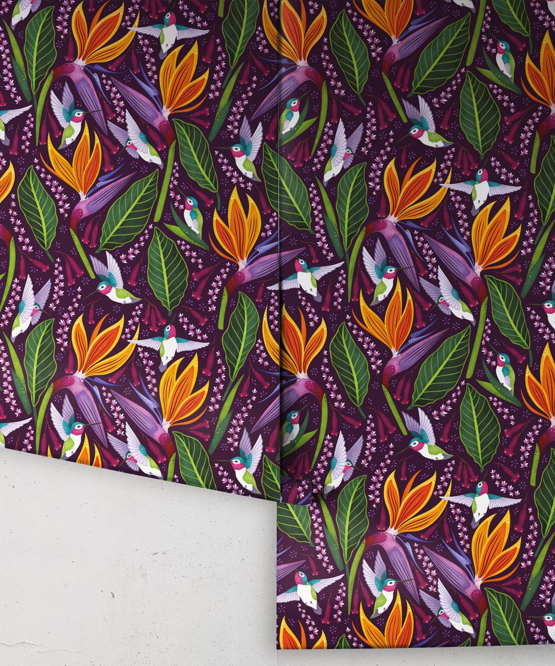 Hummingbirds Wallpaper, Purple