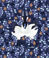 Japanese Cranes Wallpaper, Blue