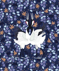 Japanese Cranes Wallpaper, Blue