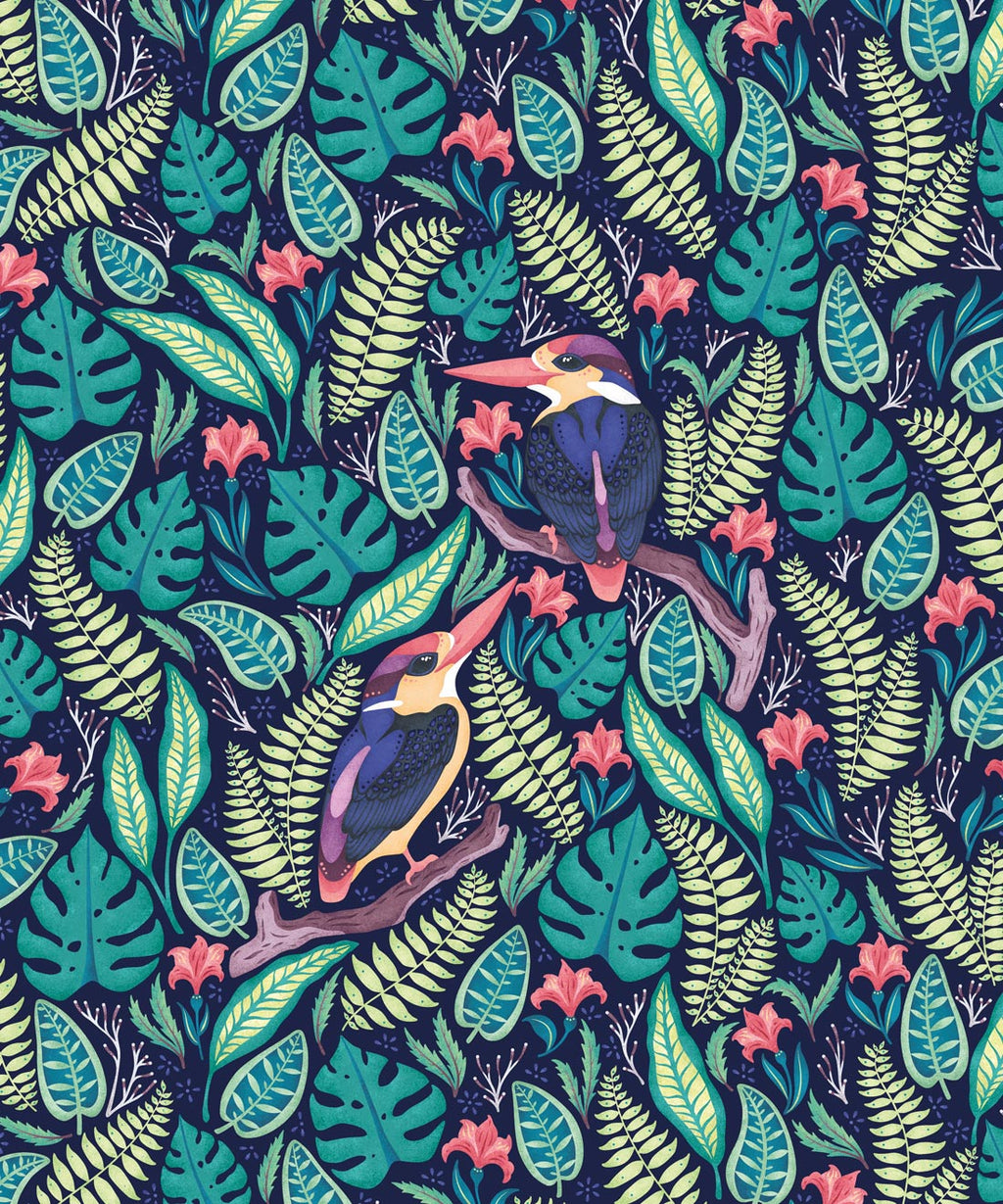 Exotic Kingfishers Wallpaper, Original
