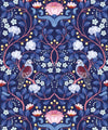 Turtle Doves Wallpaper, Blueberry