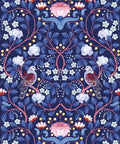 Turtle Doves Wallpaper, Blueberry