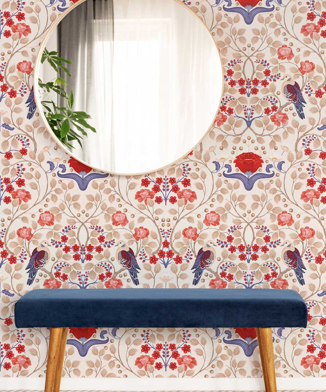 Turtle Doves Wallpaper, Folklore Crème