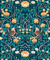 Turtle Doves Wallpaper, Emerald