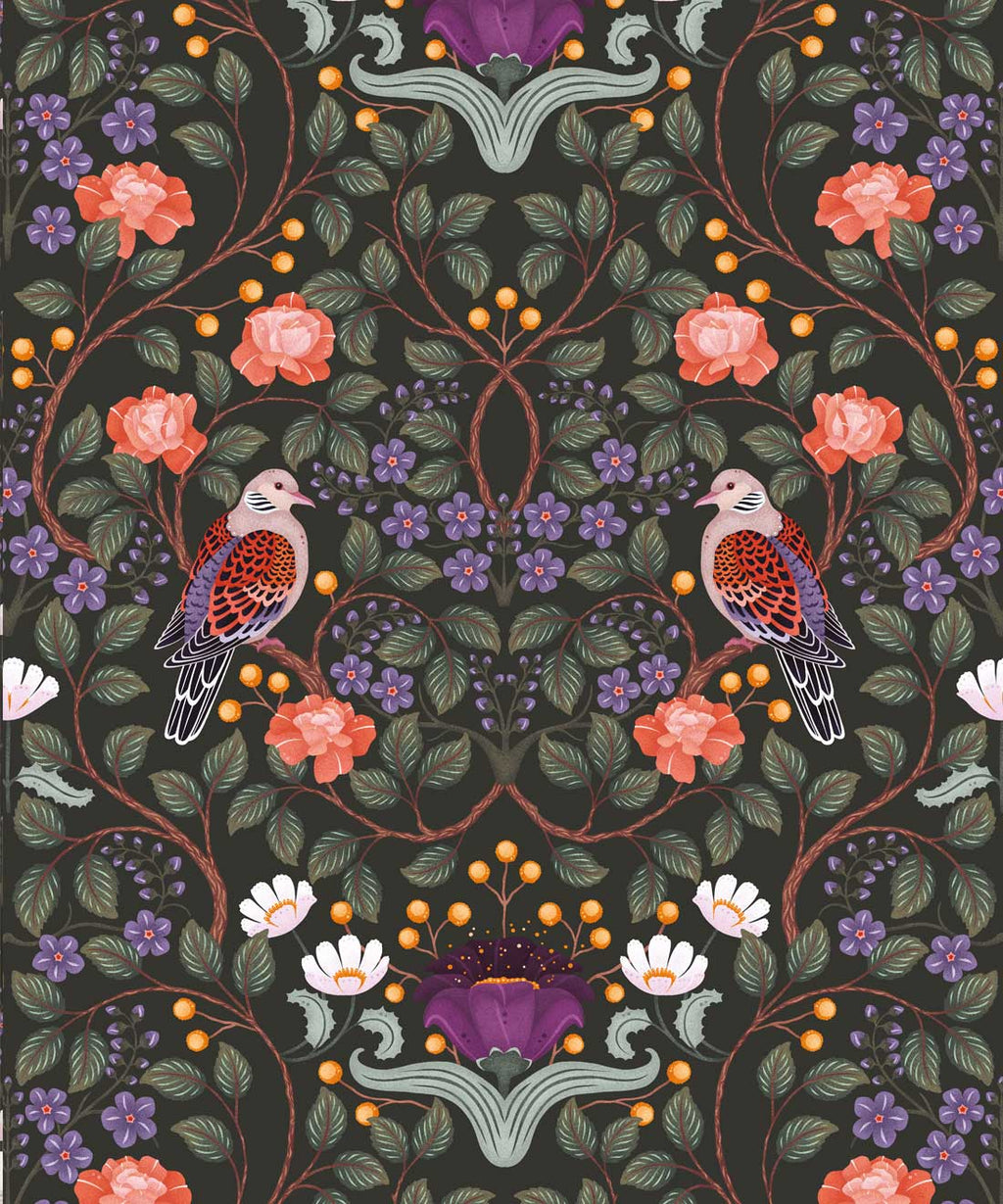 Turtle Doves Wallpaper, Original