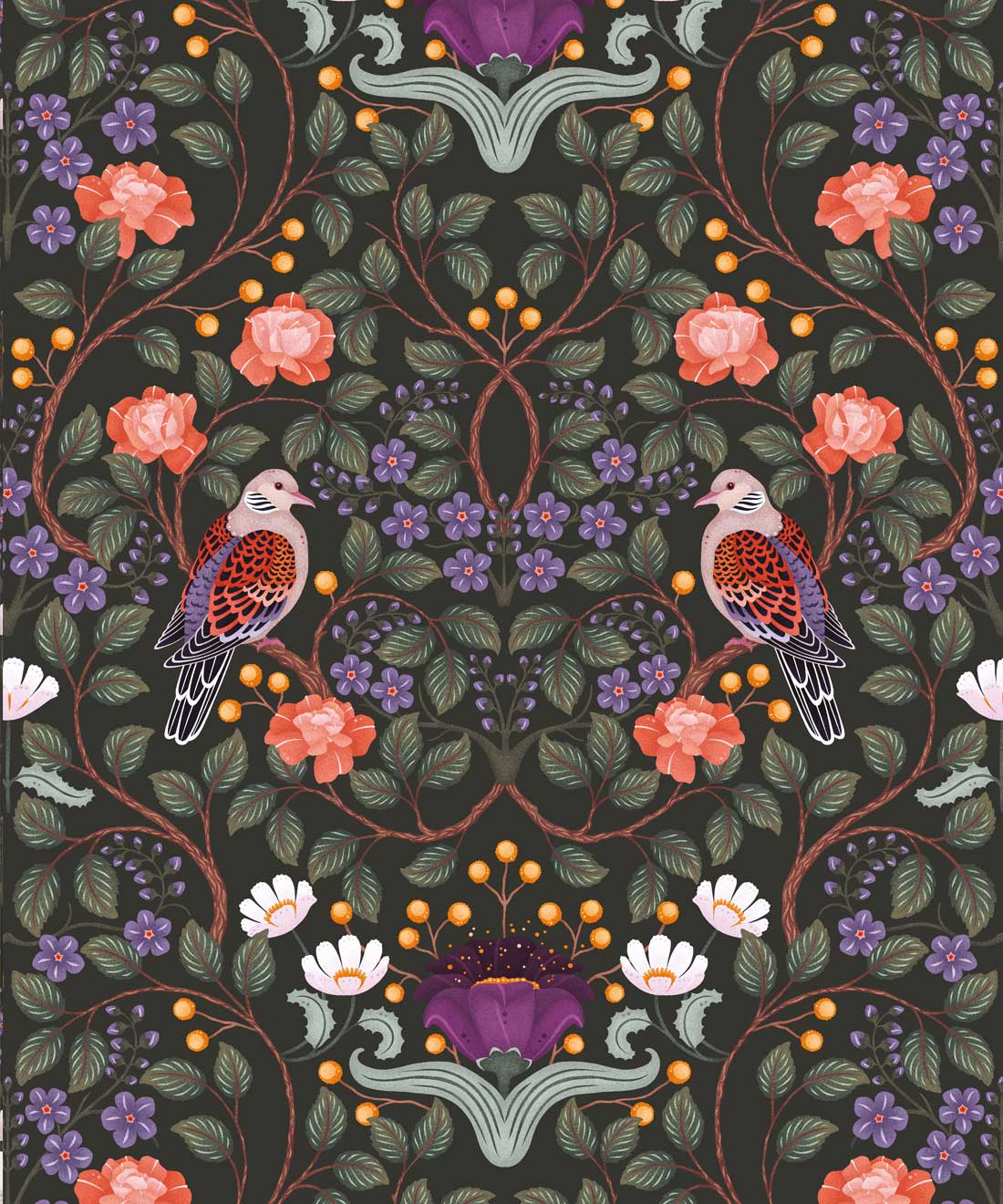 Turtle Doves Wallpaper, Original