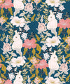 Garden Bunny Wallpaper, Deep Teal