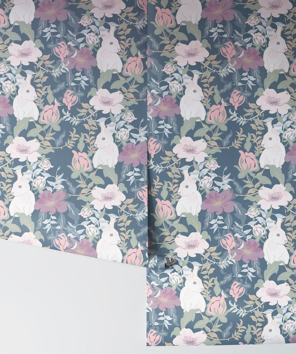 Garden Bunny Wallpaper, Pastels