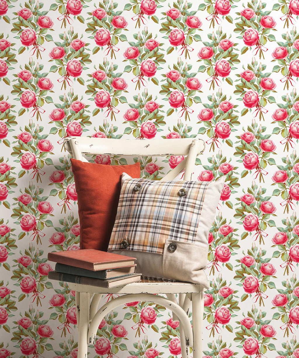 Governors Rose Wallpaper, Fernberg Cream