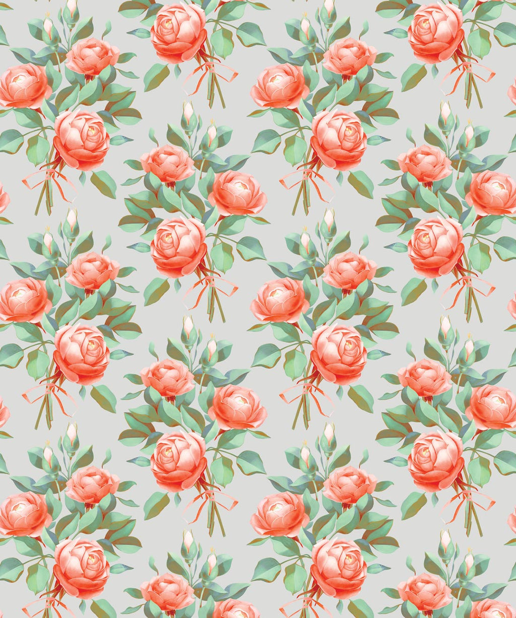 Governors Rose Wallpaper, Pink Papaya