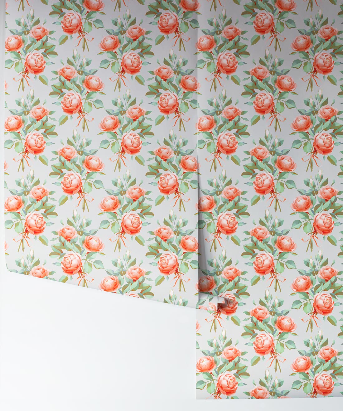 Governors Rose Wallpaper, Pink Papaya