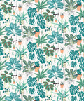 House Plants Wallpaper, Aqua