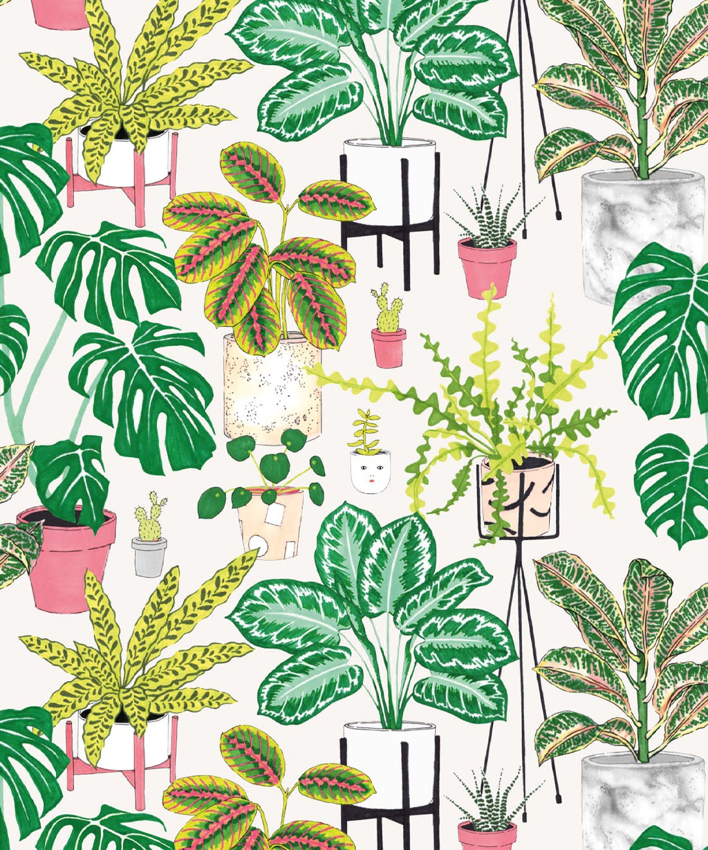 (Large) House Plants Wallpaper, Green