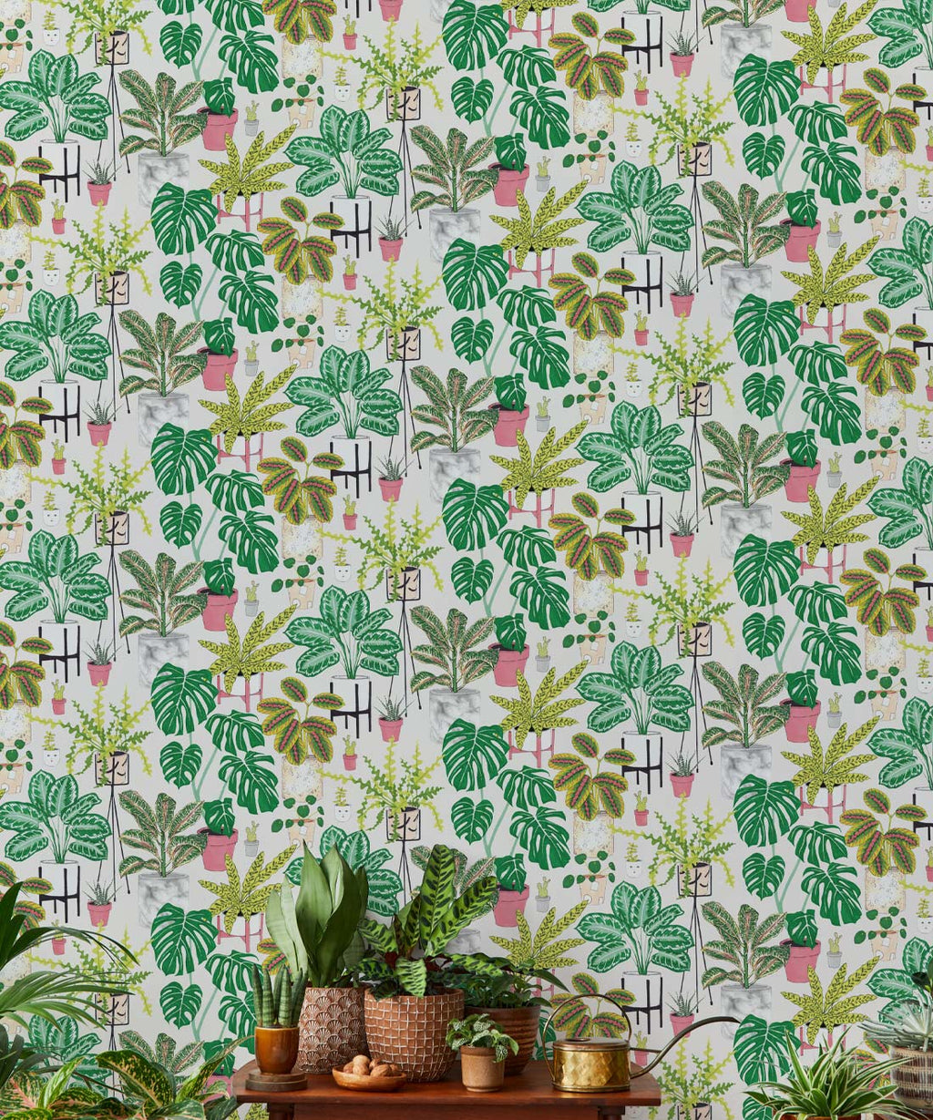 (Large) House Plants Wallpaper, Green